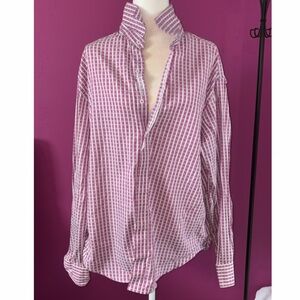 MENS Robert Graham Pink and White Checkered Button-Up Shirt